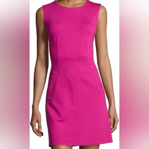 Diane Von Furstenberg Vibrant Pink Capreena Mini Dress With Pockets Size 14